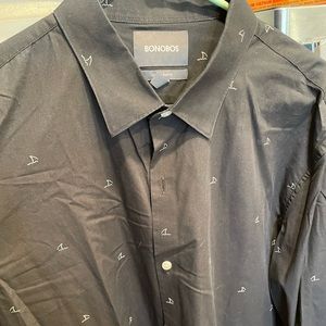 Bonobos Black Button Down Dress Shirt (Size XXL)